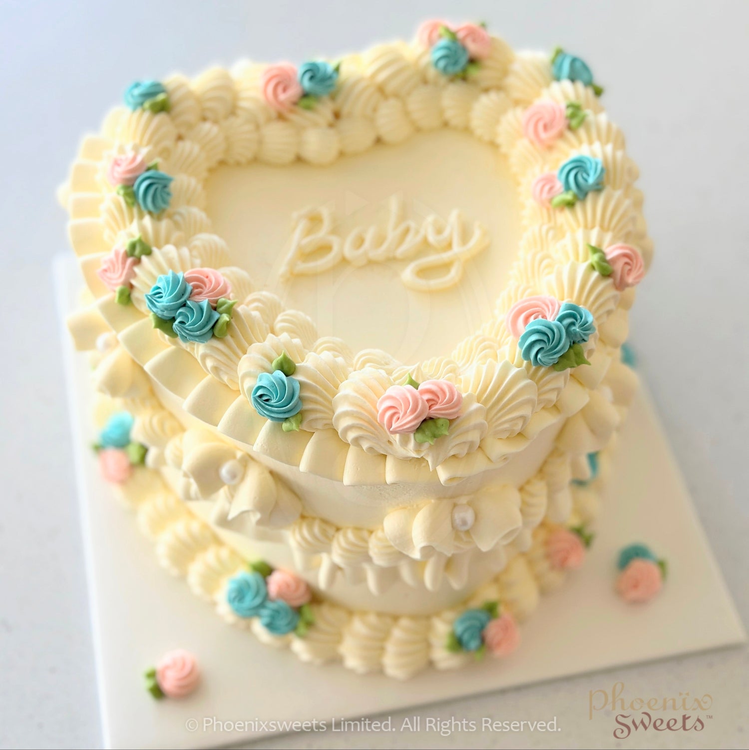 牛油忌廉蛋糕 - Lambeth Piping Gender Reveal  Cake