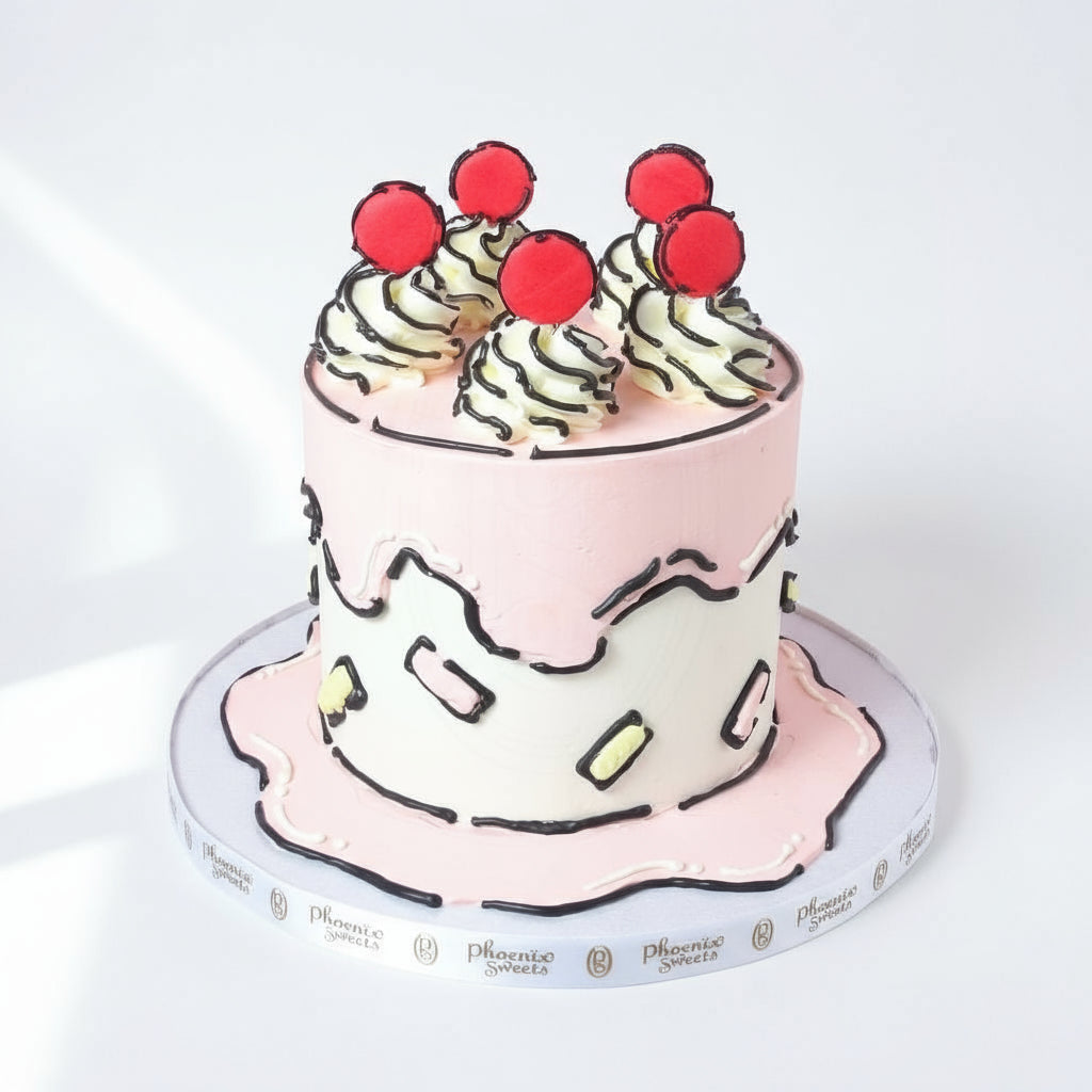 牛油忌廉蛋糕- 2D Comic Cake