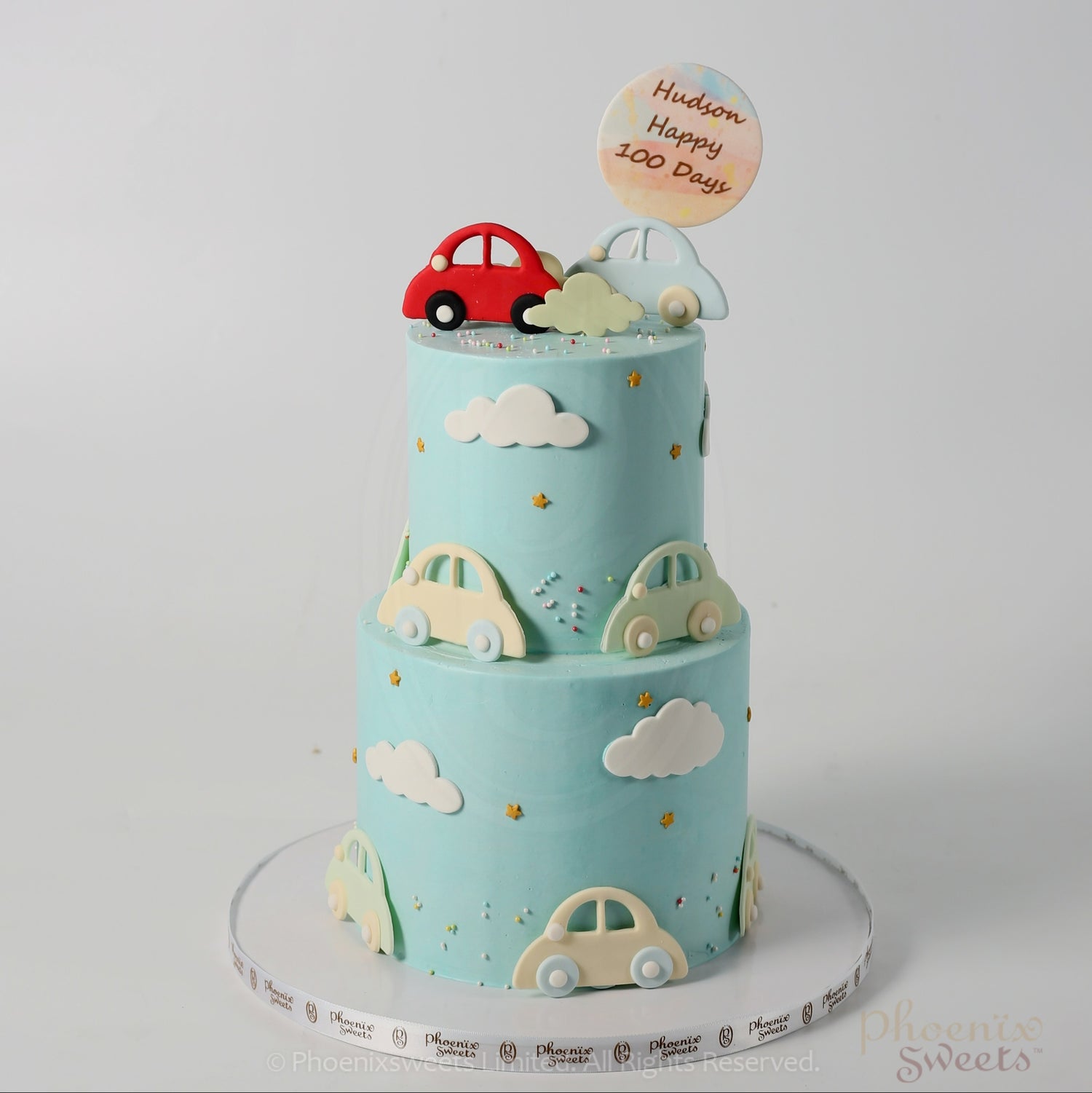 牛油忌廉蛋糕 - Cute Little Cars 可愛小汽車款(二層)