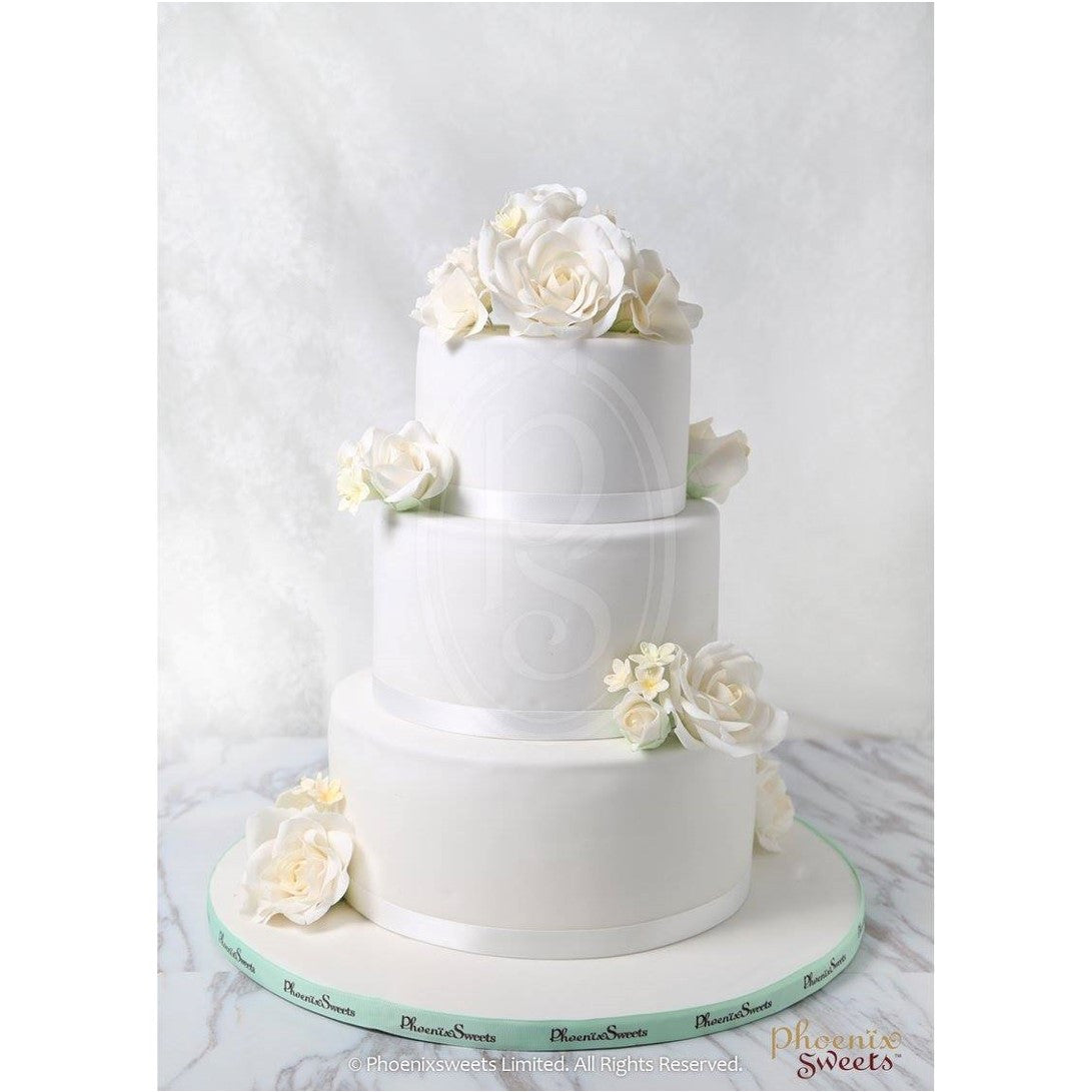翻糖蛋糕 - White Roses Cake