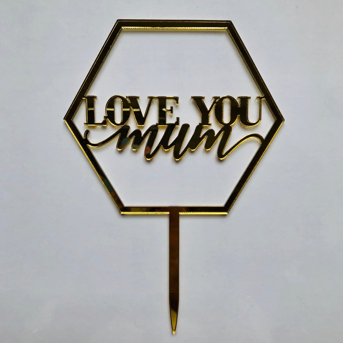 Acrylic "Love You Dad/Love You Mom" Cake Topper