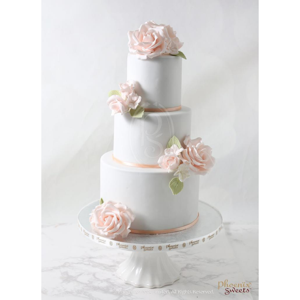 翻糖蛋糕 - White Roses Cake