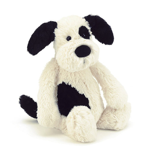 Jellycat Soft Toy - Bashful Black & Cream Puppy Medium (31cm tall)