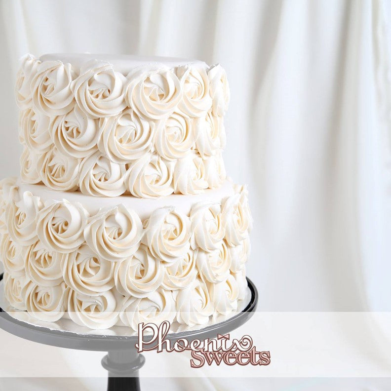 Phoenix Sweets Butter Cream Cake - Rose Swirl Wedding Cake