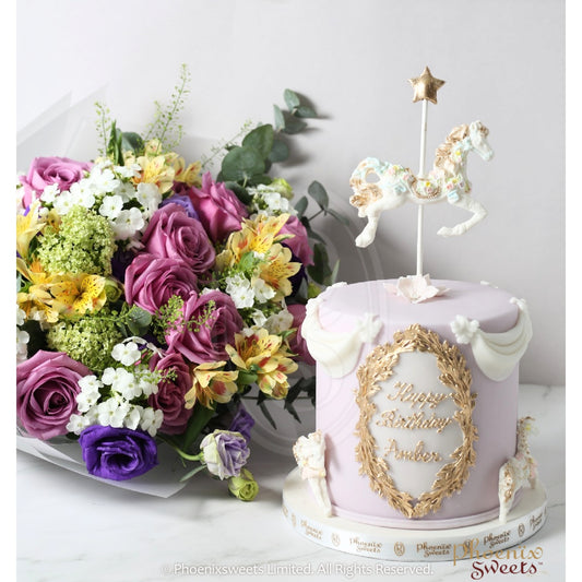 [h.f.flora x Phoenix Sweets] 花束及蛋糕組合 ($2680套裝)